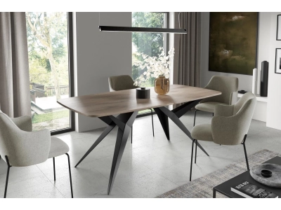 Stół AXIS 160 – owalny stół rozkładany 90x160-236 cm styl industrialny