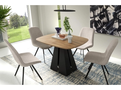 VIGO 100 nowoczesny owalny stół rozkładany 100x100-180